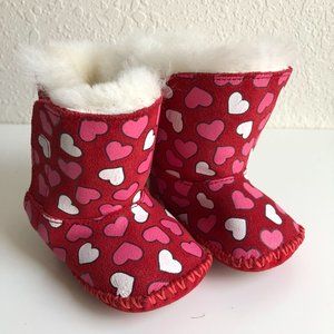Ugg Heart Baby Booties Size 0/1